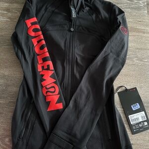 Lululemon Athletica size 4 Disney Black and Red athletic zip Jacket